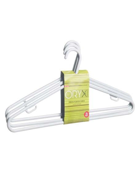 Juego Perchas de Plástico Camisa 410 mm. (Pack 3 Piezas)