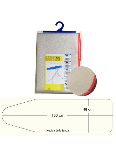 Funda Mesa Plancha Espuma Metalizada 130x48 cm.
