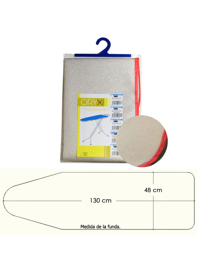 Funda Mesa Plancha Espuma Metalizada 130x48 cm.