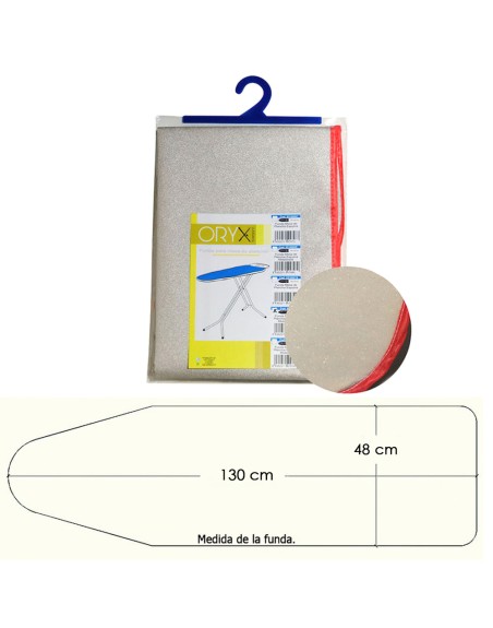 Funda Mesa Plancha Espuma Metalizada 130x48 cm.