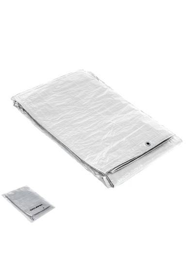 Lona Impermeable Reforzada 3x4 metros (Aproximadamente) Con Ojetes Metálicos, Lona de Protección Duradera, Color Blanco.