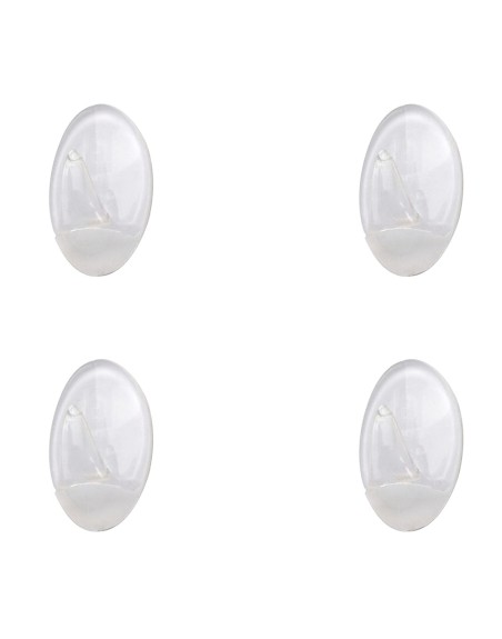 Colgador Oryx  Transparente Pequeño (Blister 4 Unidades) Adhesivo
