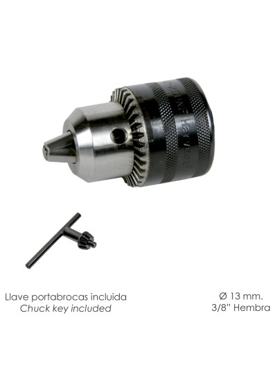 Portabrocas Con Llave 13 mm. 3/8 Hembra
