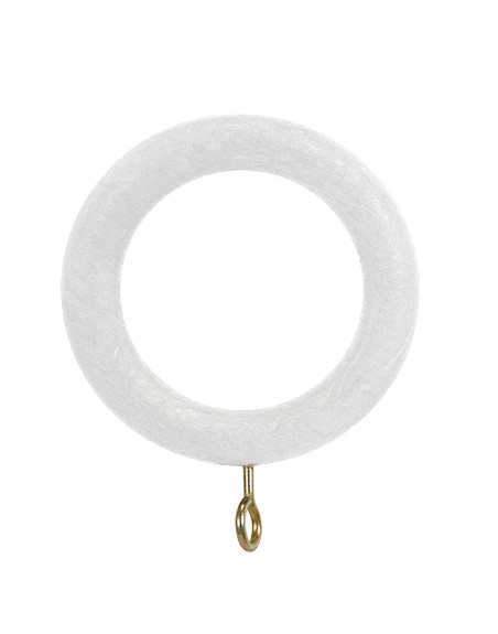 Anilla Madera Lisa Con Hembrilla 29x45 mm. Blanco
