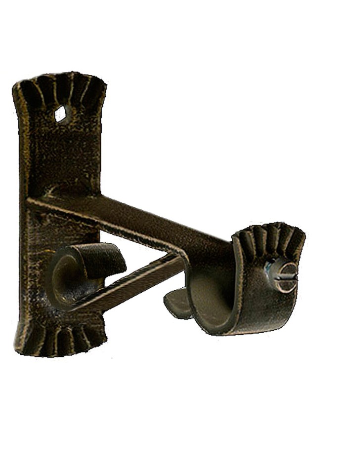 Soporte Forja Ø 20 mm. Caracol Negro / Dorado Juego 2 Piezas