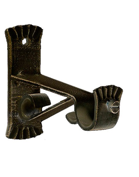 Soporte Forja Ø 20 mm. Caracol Negro / Dorado Juego 2 Piezas