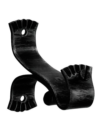Soporte Forja Ø 20 mm. Ola Largo Negro   Juego 2 Piezas