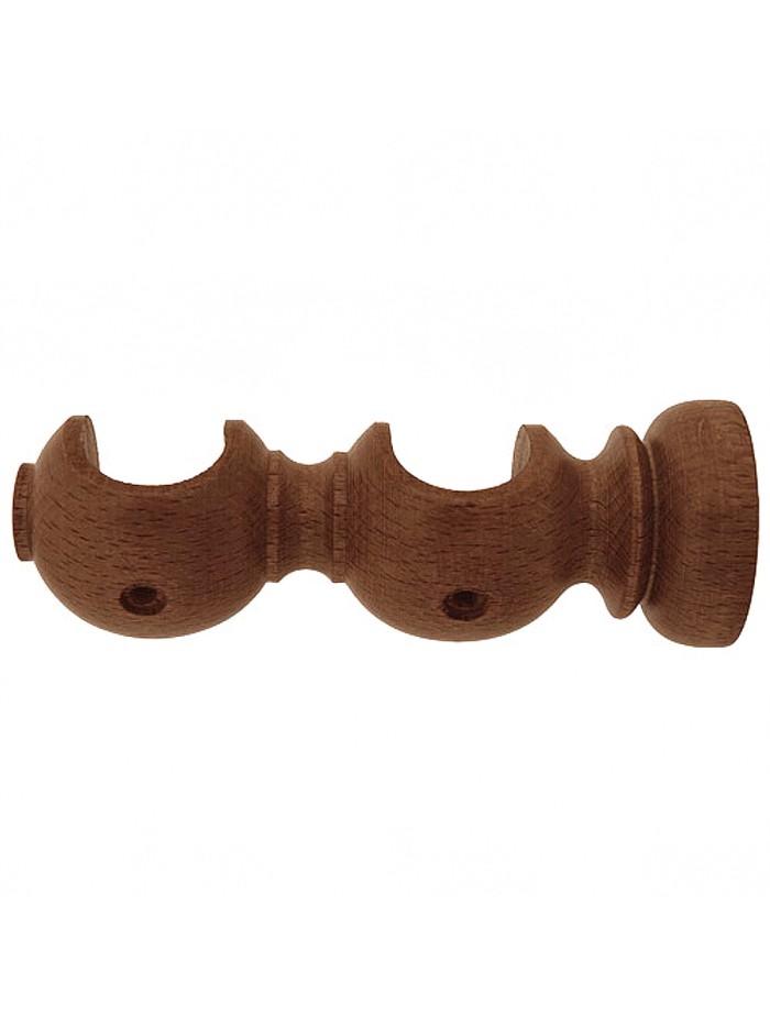 Soporte Madera Liso Abierto Doble 28x120 mm. Nogal