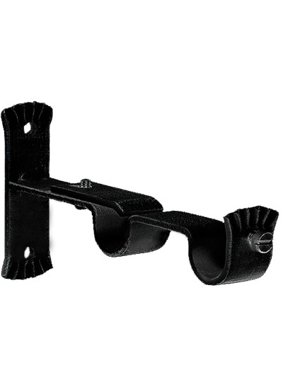 Soporte Doble Forja Ø 28 mm. Negro  (Blister 1 Piezas)