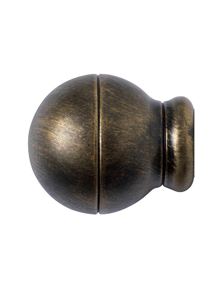 Terminal Forja Esfera Rayada Ø 20 mm. Negro / Oro Juego 2 Piezas