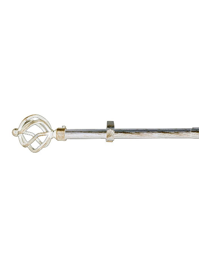 Barra Cortina Extensible Metal Ø 19 mm. Extensible 1,1 / 2,0 Metros Marfil Oro Piña Sin Anilla Barra Cortina Extensible Metal Ø 19 mm. Extensible 1,1 / 2,0 Metros Marfil Oro Piña Sin Anilla