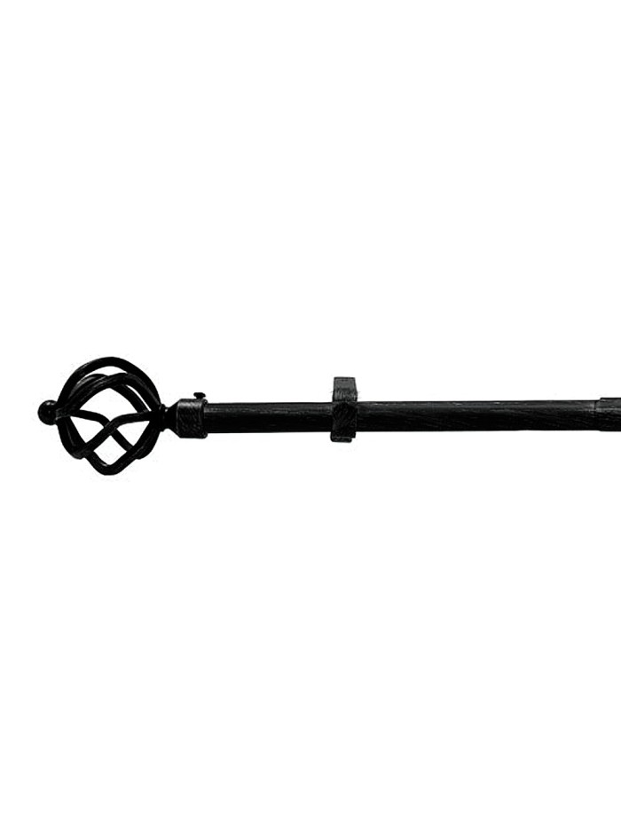 Barra Cortina Extensible Metal Ø 19 mm. Extensible 2,0 / 3,8 Metros Negro Piña Sin Anillas Barra Cortina Extensible Metal Ø 19 mm. Extensible 2,0 / 3,8 Metros Negro Piña Sin Anillas