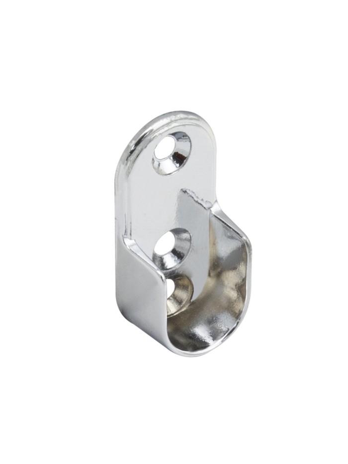 Soporte Lateral Oval Para Tubo Ø 16 mm. Cromado