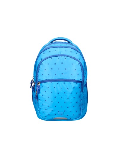 Cartera escolar liderpapel moc hila multibolsillo diseño azul 450x145x300 mm