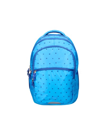 Cartera escolar liderpapel moc hila multibolsillo diseño azul 450x145x300 mm