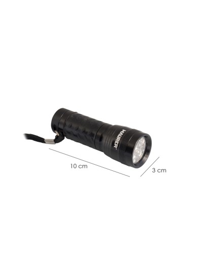 Linterna LED De Mano De Aluminio A Pilas(3 AAA) 55 Lumenes 14 Leds Mango Engomado (Expositor 12 piezas)
