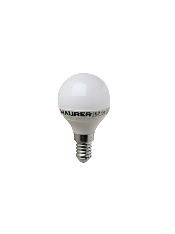 Bombilla Led Esferica E14. 4 W. - 25 W. 300 lúmenes. Luz calida. (3000°K).