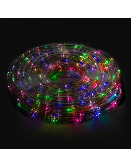 Luces Navidad Tubo Luz Multicolor 240 LEDs Uso  Exteriores / Interiores Protección IP44 Rollo 10 Metros