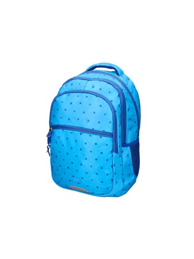 Cartera escolar liderpapel moc hila multibolsillo diseño azul 450x145x300 mm