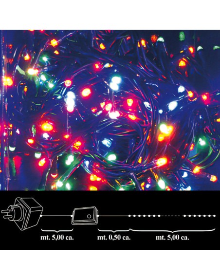 Luces Navidad 100 Leds Color Interior / Exterior Ip44