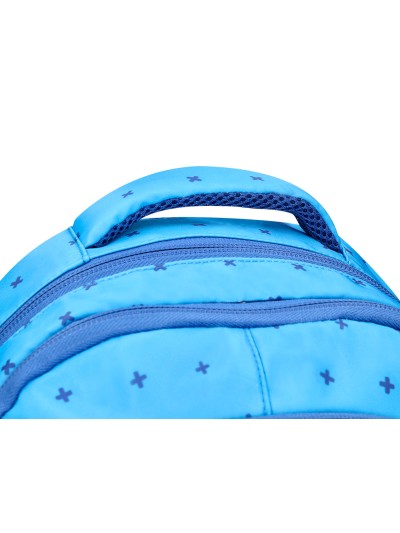 Cartera escolar liderpapel moc hila multibolsillo diseño azul 450x145x300 mm