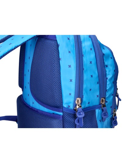 Cartera escolar liderpapel moc hila multibolsillo diseño azul 450x145x300 mm