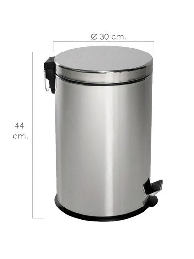Papelera Maurer  Inoxidable Cocina / Baño 20 Litros 30x44  cm.