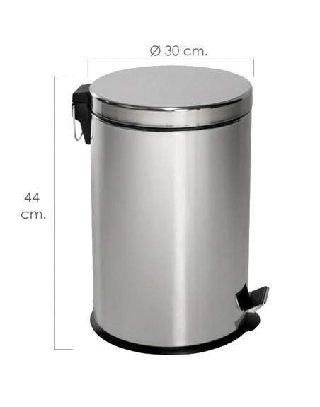 Papelera Maurer  Inoxidable Cocina / Baño 20 Litros 30x44  cm.