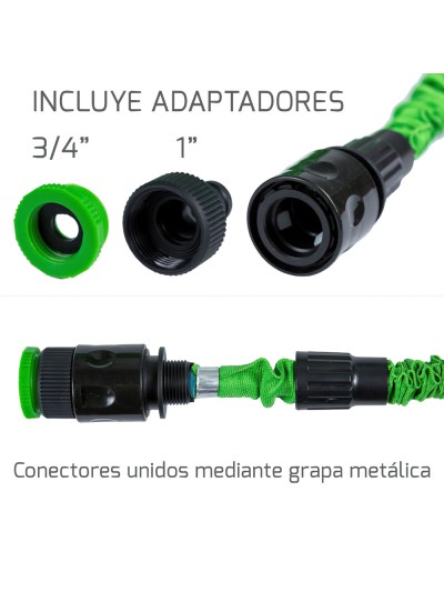 Manguera Extensible Riego  5 a 15 Metros Con  Pistola De 7 Posiciones
