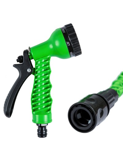 Manguera Extensible Riego  5 a 15 Metros Con  Pistola De 7 Posiciones