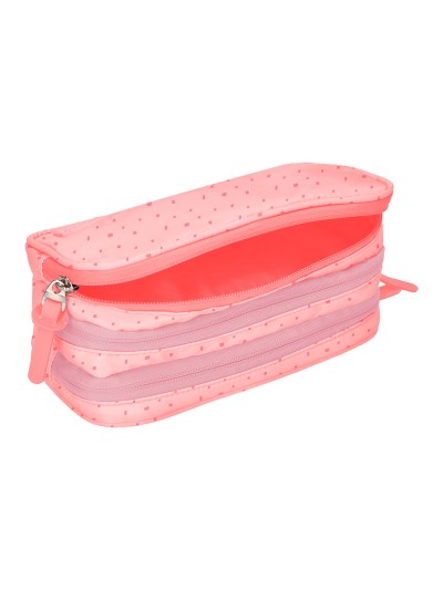 Estuche portatodo liderpapel escolar 2 compartimentos diseño estrellas rosa
