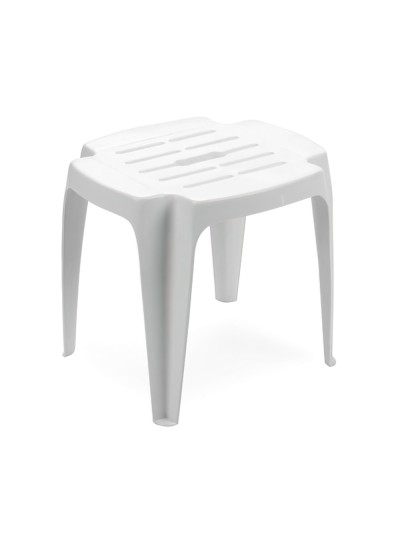 Taburete Resina Blanco 42x37x38 cm.