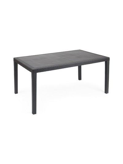 Mesa Resina Ratan Antracita Prince150x90 cm.