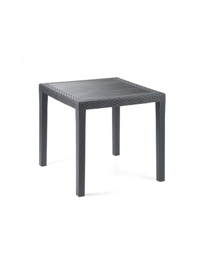 Mesa Resina Ratan Antracita King 80x80 cm.