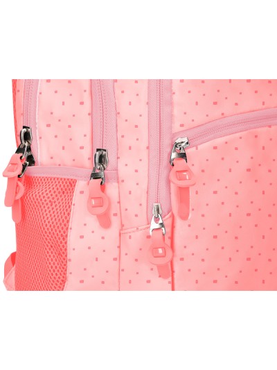 Cartera escolar liderpapel moc hila multibolsillo diseño rosa 450x145x300 mm