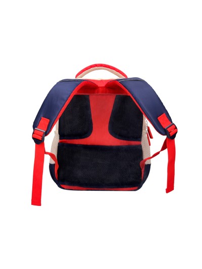 Cartera escolar liderpapel moc hila multibolsillo infantil azul marino rojo beige 350x110x270 mm