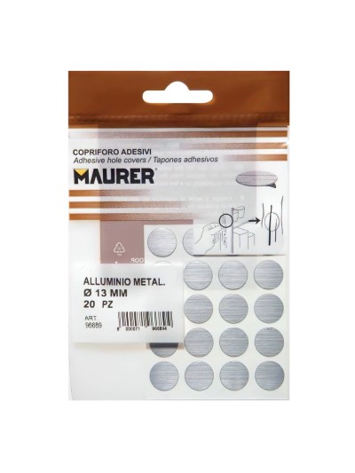 Tapatornillos Adhesivos Gris Metalizado. (Blister 20 unidades)