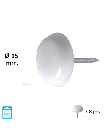 Deslizante Pequeño Blanco Ø15 (Blister 8 Unidades)