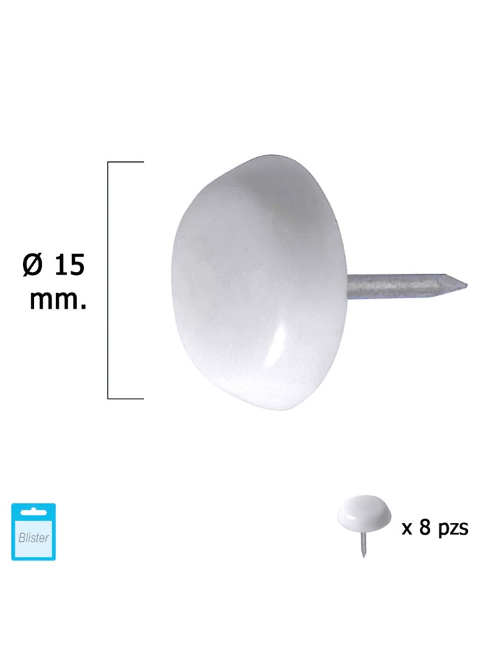 Deslizante Pequeño Blanco Ø15 (Blister 8 Unidades)