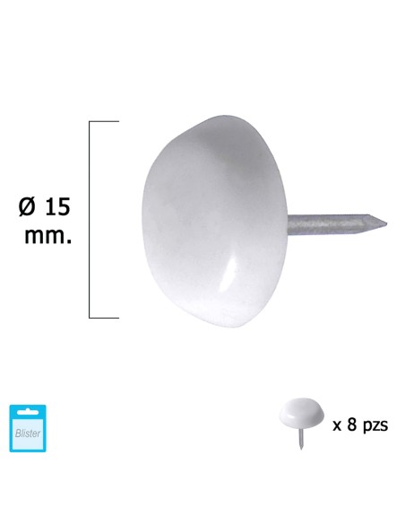 Deslizante Pequeño Blanco Ø15 (Blister 8 Unidades)