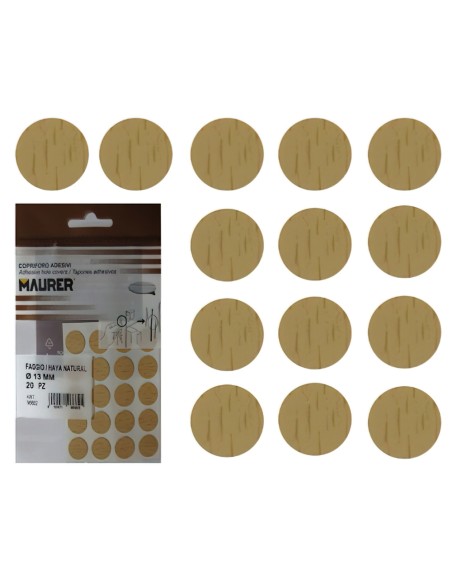 Tapatornillos Adhesivos Haya Natural (Blister 20 unidades)