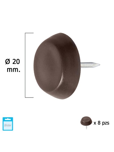 Deslizante Grande Marron Ø20 (Blister 8 Unidades)