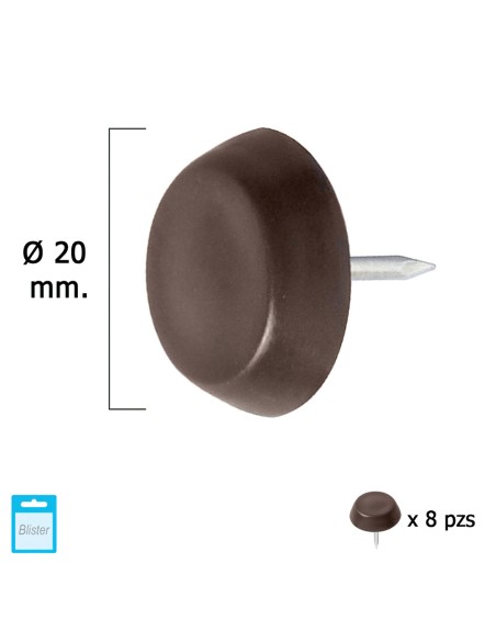 Deslizante Grande Marron Ø20 (Blister 8 Unidades)
