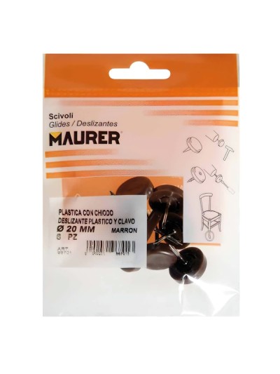 Deslizante Grande Marron Ø20 (Blister 8 Unidades)