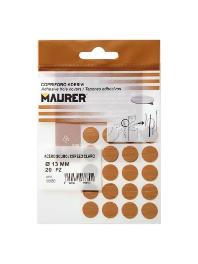 Tapatornillos Adhesivos Cerezo Claro (Blister 20 unidades)