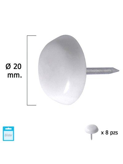 Deslizante Grande Blanco Ø20 (Blister 8 Unidades)