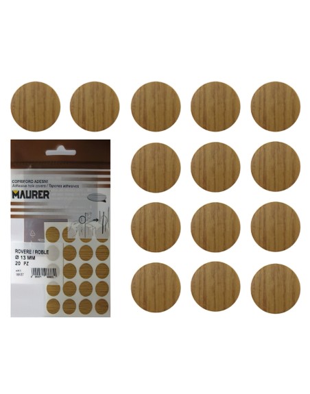 Tapatornillos Adhesivos Roble (Blister 20 unidades)