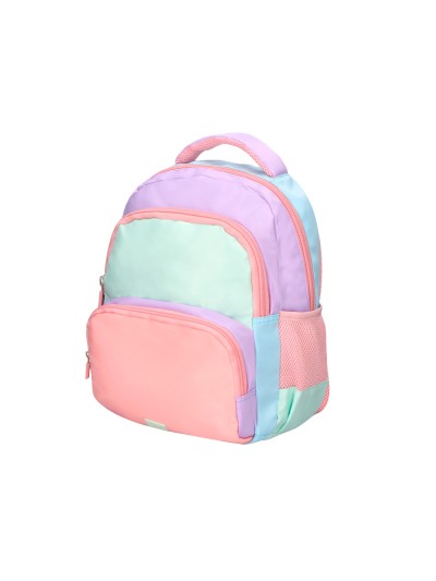 Cartera escolar liderpapel moc hila multibolsillo infantil azul rosa morado 350x110x270 mm