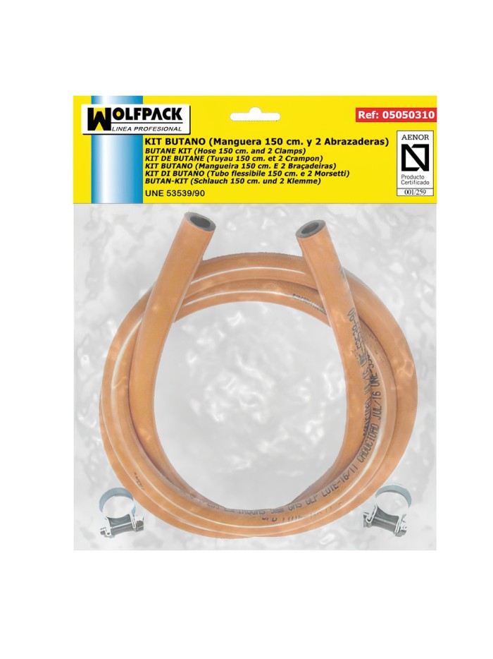 Kit Butano (Manguera 1,5 Metros con 2 Abrazaderas) Kit Butano (Manguera 1,5 Metros con 2 Abrazaderas)