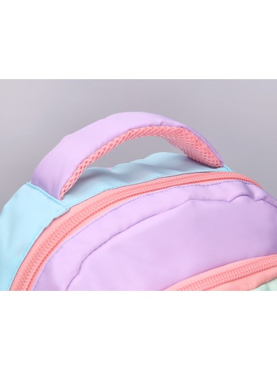 Cartera escolar liderpapel moc hila multibolsillo infantil azul rosa morado 350x110x270 mm